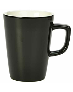 Genware Porcelain Black Latte Mug 34cl/12oz