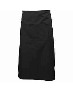 Black Long Apron W/ Split Pocket 90cm Long