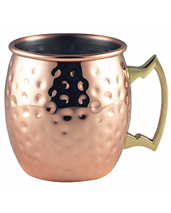 Barrel Copper Mug 40cl/14oz Hammered