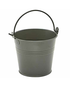 Galvanised Steel Serving Bucket 10cm Dia Dark Olive