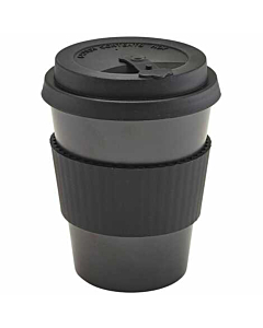Black Reusable Bamboo Fibre Coffee Cup 35cl/12.25oz