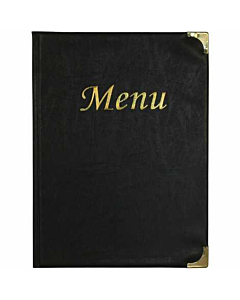 A4 Menu Holder Black 8 Pages