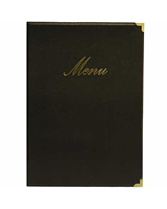 Classic A4 Menu Holder Black 4 Pages