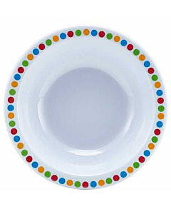 Genware Melamine 6" Bowl- Coloured Circles