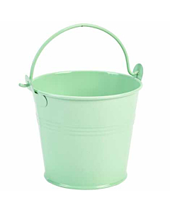 Galvanised Steel Serving Bucket 10cm Dia Green
