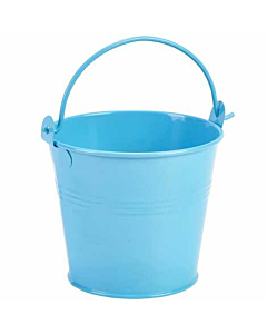Galvanised Steel Serving Bucket 10cm Dia Blue