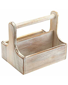 Medium White Wooden Table Caddy