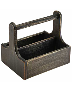 Medium Black Wooden Table Caddy