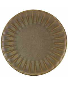 Terra Porcelain Matt Grey Scalloped Coupe Plate 23.4cm