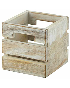 White Acacia Wood Box/Riser 12x12x12cm