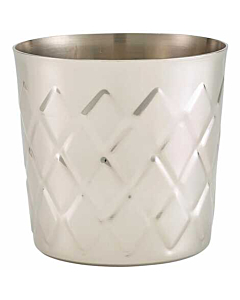 Diamond Pattern Stainless Steel Serving Cup 8.5 x 8.5cm