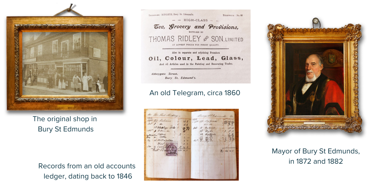 Timeline of Thomas Ridley's history from 1808 to 1882