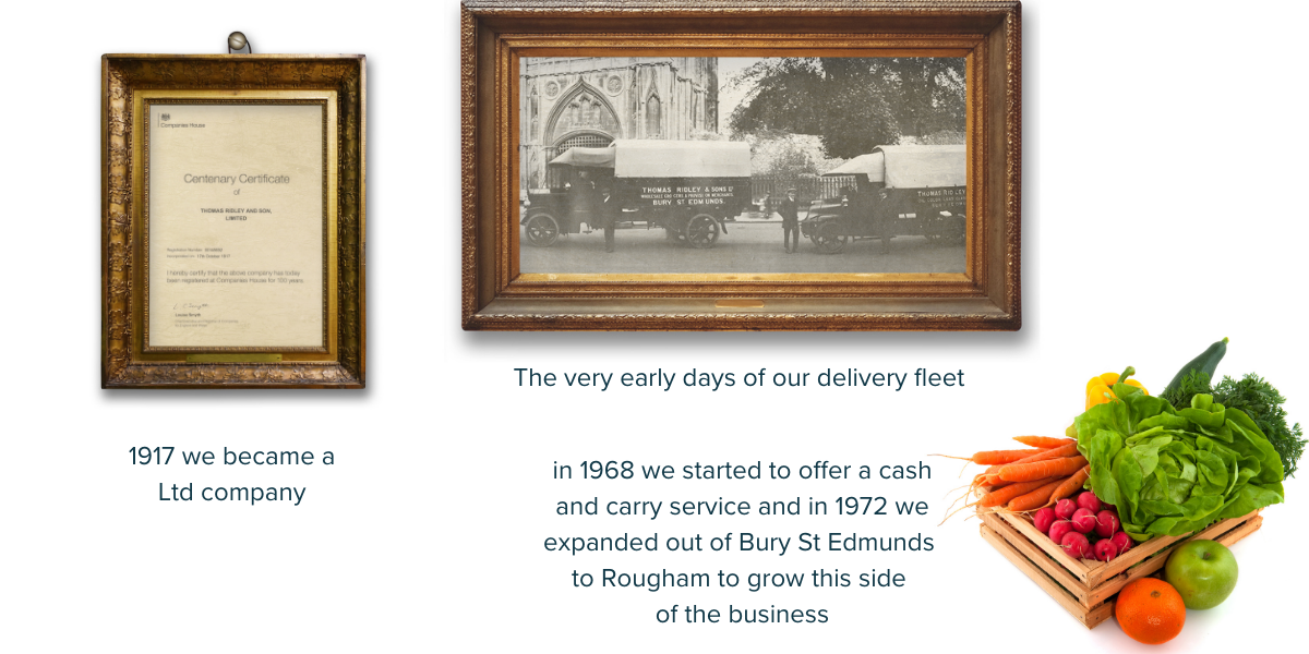 Timeline of Thomas Ridley's history from 1917 to 1972
